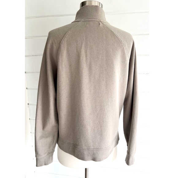 NAADAM Cotton/Cashmere Blend 1/4 Zip Pullover Top in Taupe - S - Picture 5 of 12